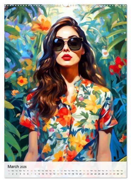 Produktbild: Flourishing Femmes (High Quality Premium Wall Calendar 2026 DIN A2 portrait),CALVENDO 12 Month Wall Calendar