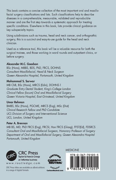 Produktbild: Classifications and Lists in Oral and Maxillofacial Surgery
