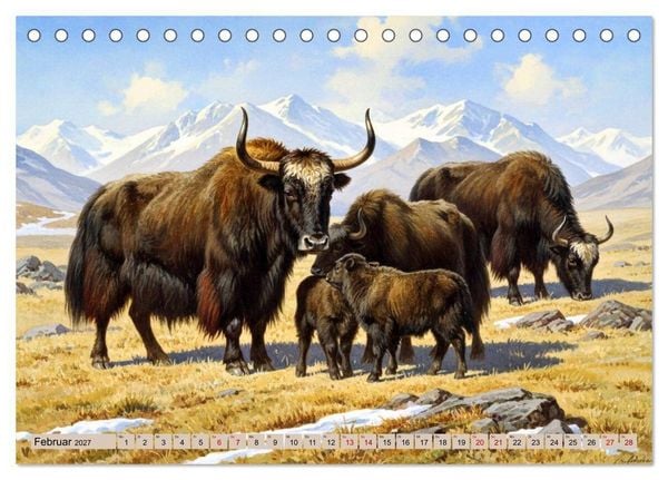 Produktbild: Asiens Tiere im Stil alter Naturstudien (Tischkalender 2027 DIN A5 quer), CALVENDO Monatskalender