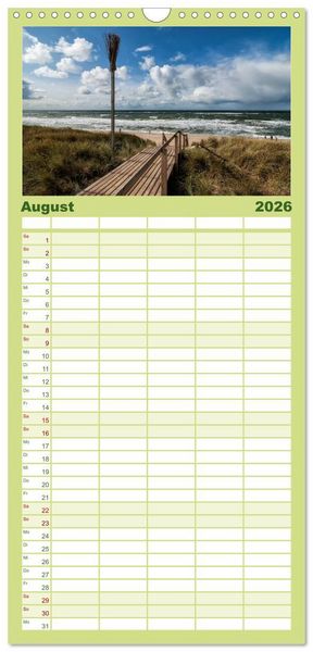 Produktbild: Familienplaner 2026 - Sylt - Bilder einer Insel mit 5 Spalten (Wandkalender, 21 x 45 cm) CALVENDO