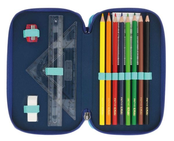 Produktbild: Herlitz Sch&uuml;leretui TriCase 31-teilig Dip Dye Blue/Turquoise