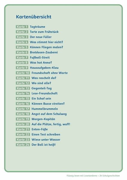 Produktbild: Fl&uuml;ssig lesen mit Lesetandems &ndash; 24 Schulgeschichten, Klasse 1/2