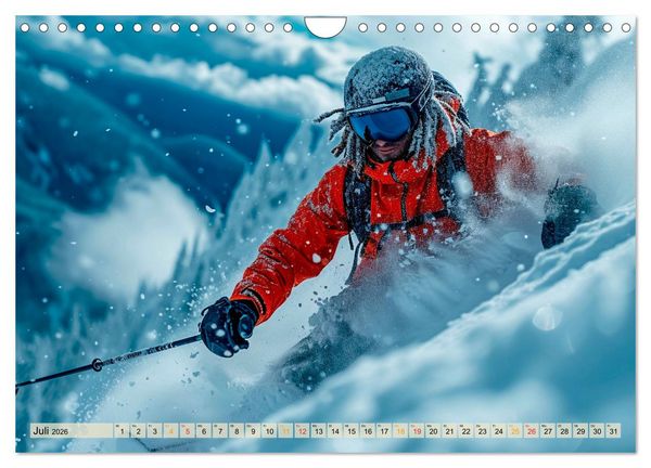 Produktbild: Skifahren - tolle Momente (Wandkalender 2026 DIN A4 quer), CALVENDO Monatskalender