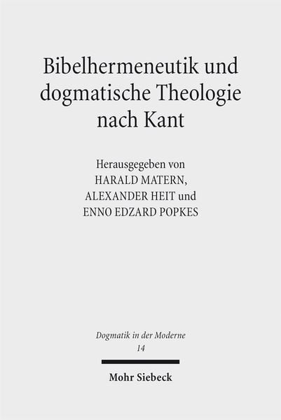 Produktbild: Bibelhermeneutik und dogmatische Theologie nach Kant