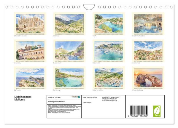 Produktbild: Lieblingsinsel Mallorca (Wandkalender 2027 DIN A4 quer), CALVENDO Monatskalender