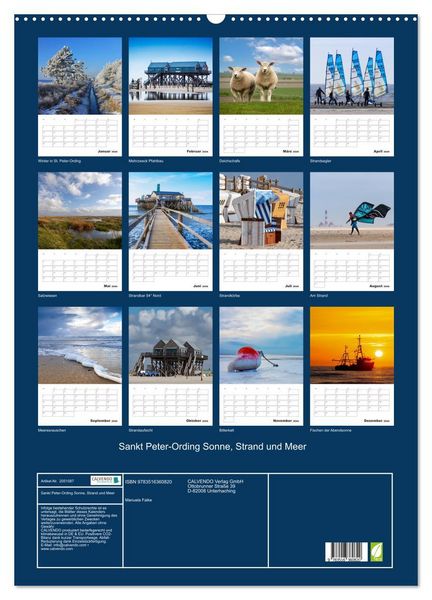 Produktbild: Sankt Peter-Ording Sonne, Strand und Meer (Wandkalender 2026 DIN A2 hoch), CALVENDO Monatskalender