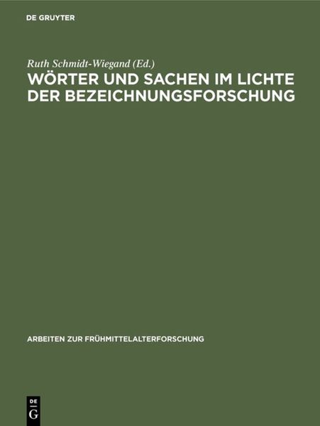 Produktbild: W&ouml;rter und Sachen im Lichte der Bezeichnungsforschung