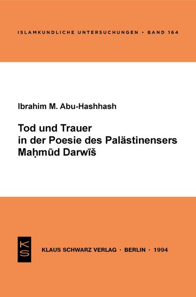 Produktbild: Tod und Trauer in der Poesie des Pal&auml;stinensers Mahmud Darwisch