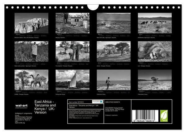 Produktbild: East Africa - Tanzania and Kenya / UK-Version (Wall Calendar 2026 DIN A4 landscape), CALVENDO 12 Month Wall Calendar