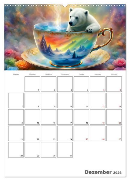 Produktbild: Tierische Kaffee Gesellschaft (hochwertiger Premium Wandkalender 2026 DIN A2 hoch), Kunstdruck in Hochglanz