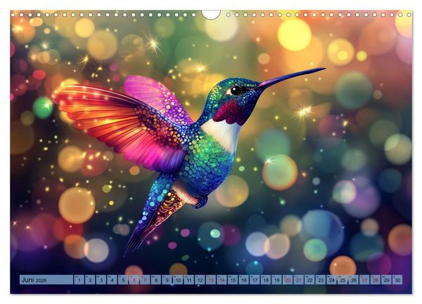 Produktbild: Fliegende Kunstwerke - Kolibris (Wandkalender 2026 DIN A3 quer), CALVENDO Monatskalender
