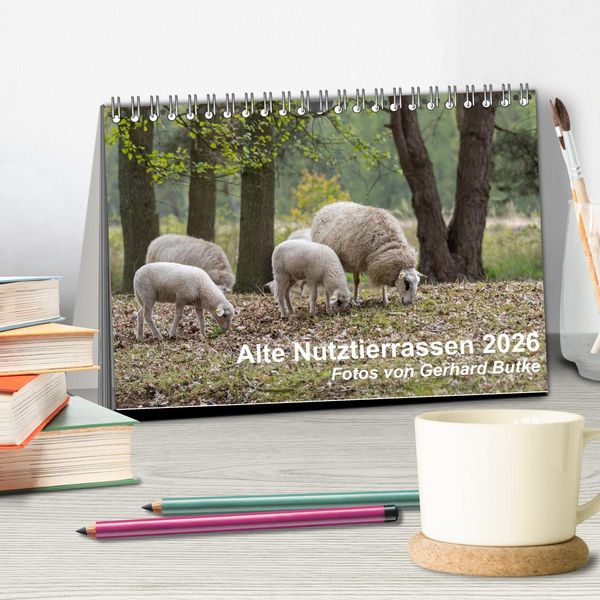 Produktbild: Alte Nutztierrassen 2026 (Tischkalender 2026 DIN A5 quer), CALVENDO Monatskalender