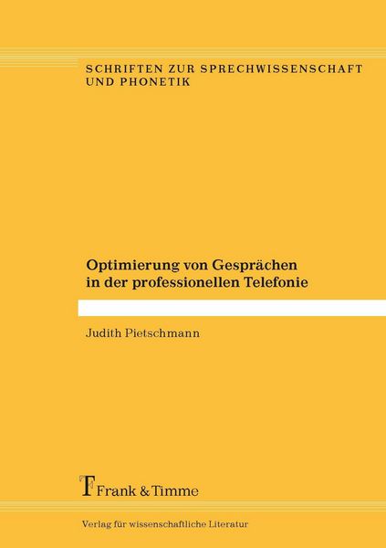 Produktbild: Optimierung von Gespr&auml;chen in der professionellen Telefonie