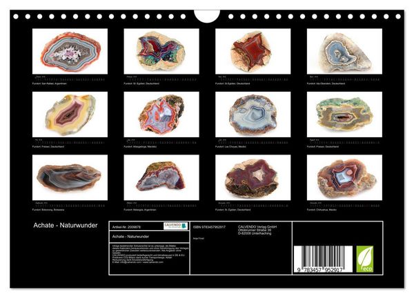 Produktbild: Achate - Naturwunder (Wandkalender 2026 DIN A4 quer), CALVENDO Monatskalender