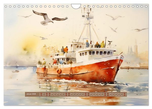 Produktbild: Urlaubszeit an der malerischen Nordseek&uuml;ste (Wandkalender 2026 DIN A4 quer), CALVENDO Monatskalender