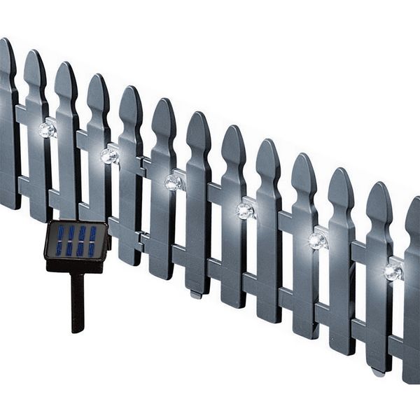 HTI-Living Zierzaun Nessa Solar, Gartenzaun, 4teilig, Grau