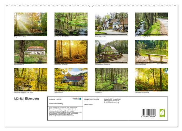 Produktbild: M&uuml;hltal Eisenberg (hochwertiger Premium Wandkalender 2026 DIN A2 quer), Kunstdruck in Hochglanz