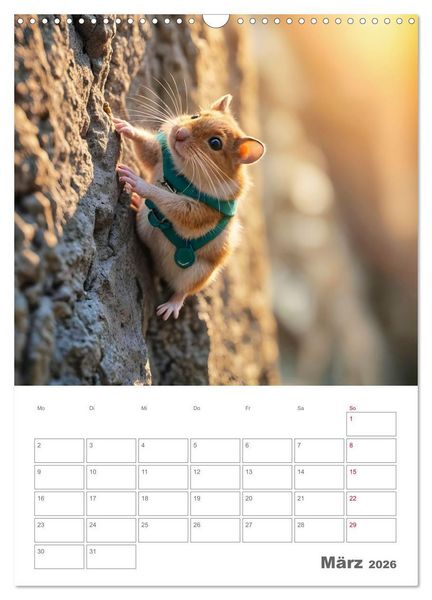 Produktbild: Adventure Hamster - Sportliche KI Hamster pr&auml;sentieren den Abenteuer-Sport (Wandkalender 2026 DIN A3 hoch), CALVENDO Monatskalender