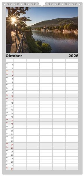 Produktbild: Familienplaner 2026 - Mein Heidelberg - Unterwegs zwischen Neckar und Altstadt mit 5 Spalten (Wandkalender, 21 x 45 cm) CALVENDO