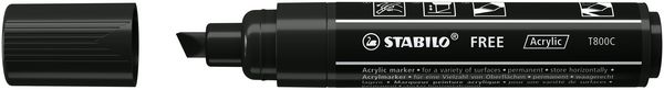 Produktbild: STABILO Acrylmarker, FREE Acrylic T800C, Strichbreite 4-10 mm, schwarz