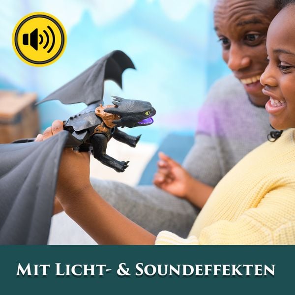 Produktbild: Drachenz&auml;hmen leicht gemacht - Plasma Blast Ohnezahn, 51cm lange Drachenfigur mit Licht- und Soundeffekten