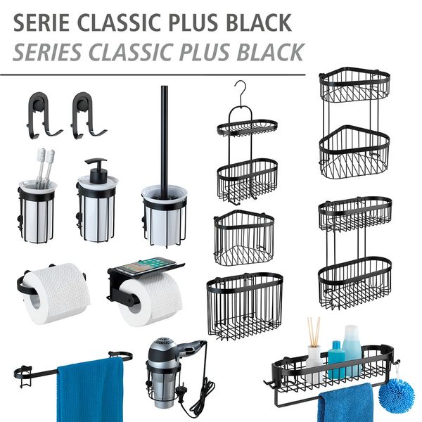 Produktbild: Wandregal 2 Etagen Classic Plus Black, mit hochwertigem Rostschutz