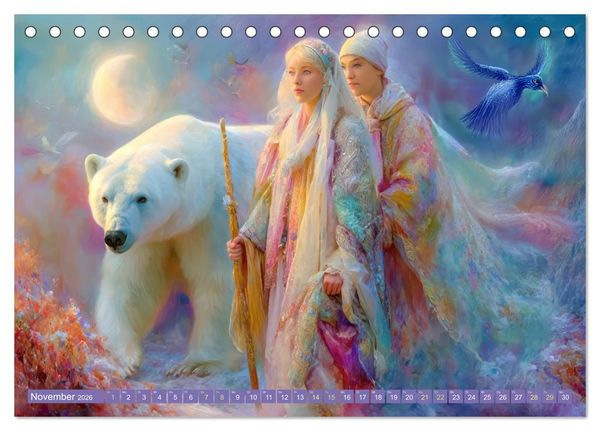 Produktbild: Paradiesische Welt - Fantasiewerke (Tischkalender 2026 DIN A5 quer), CALVENDO Monatskalender