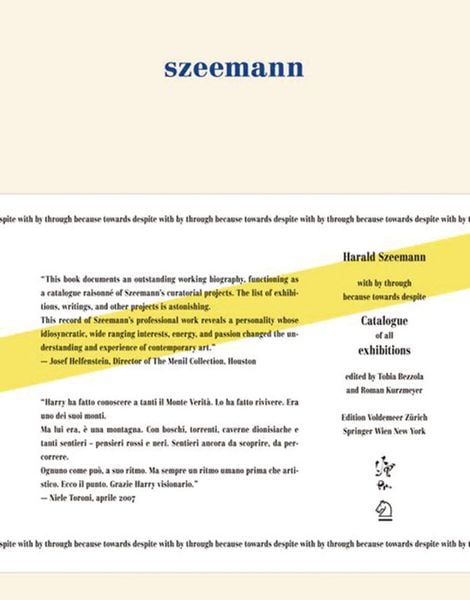 Produktbild: Harald Szeemann - with by through because towards despite