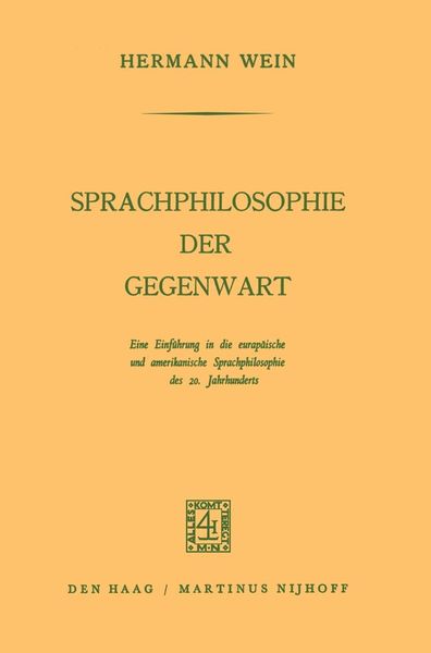 Produktbild: Sprachphilosophie der Gegenwart