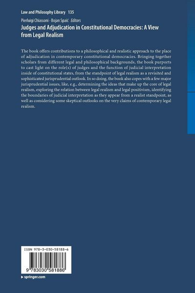 Produktbild: Judges and Adjudication in Constitutional Democracies: A View from Legal Realism