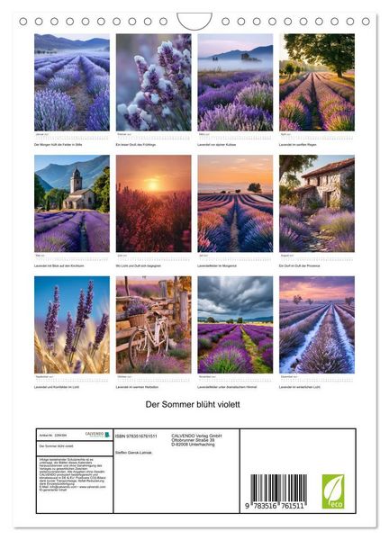 Produktbild: Der Sommer bl&uuml;ht violett (Wandkalender 2027 DIN A4 hoch), CALVENDO Monatskalender