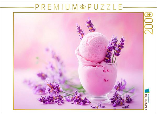Produktbild: CALVENDO Puzzle Lavendeleis mit Bl&uuml;ten auf Rosa Hintergrund | 2000 Teile Lege-Gr&ouml;&szlig;e 90x67cm Foto-Puzzle f&uuml;r gl&uuml;ckliche Stunden