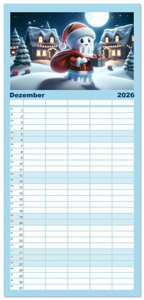 Produktbild: Familienplaner 2026 - Spuk und Spiel: Ein Jahr mit kleinen Plagegeistern mit 5 Spalten (Wandkalender, 21 x 45 cm) CALVENDO