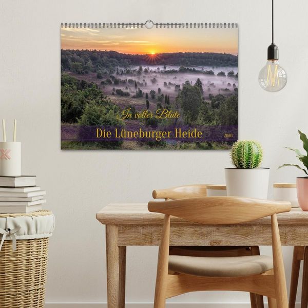 Produktbild: Die L&uuml;neburger Heide - In voller Bl&uuml;te (Wandkalender 2026 DIN A3 quer), CALVENDO Monatskalender
