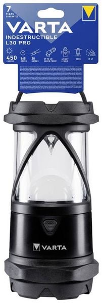 Produktbild: Varta 18761101111 Indestructible L30 Pro LED Camping-Laterne 450 lm batteriebetrieben 623 g Schwarz