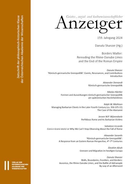 Produktbild: Geistes-, sozial- und kulturwissenschaftlicher Anzeiger ‒ Zeitschrift der philosophisch-historischen Klasse der &Ouml;sterreichischen Akademie der Wissenschaften, 159. Jahrgang (2024)