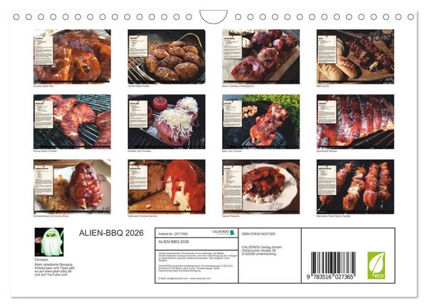 Produktbild: ALIEN-BBQ 2026 (Wandkalender 2026 DIN A4 quer), CALVENDO Monatskalender