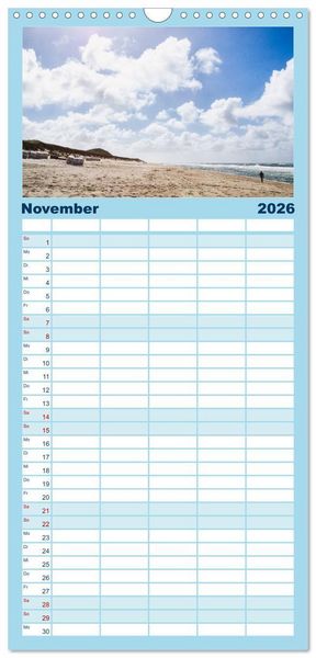 Produktbild: Familienplaner 2026 - Meer-Landschaft - 12 Monate Schleswig Holstein mit 5 Spalten (Wandkalender, 21 x 45 cm) CALVENDO