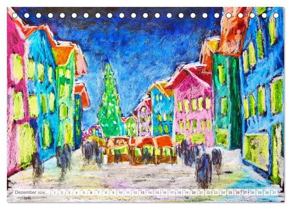 Produktbild: Oberbayern in Farbe - Gemalte Bilder vom Alpenrand (Tischkalender 2026 DIN A5 quer), CALVENDO Monatskalender