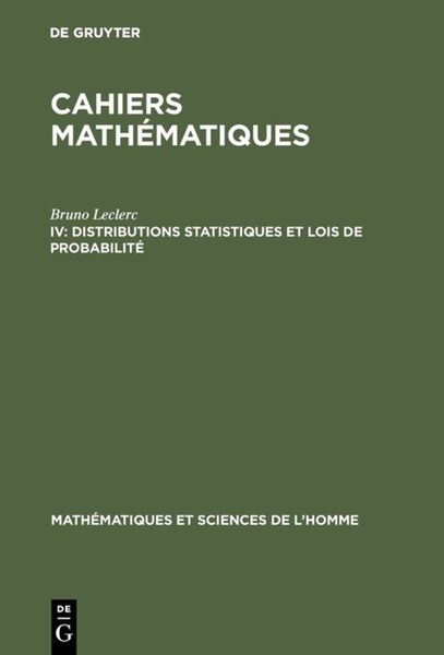 Produktbild: Distributions statistiques et lois de probabilit&eacute;