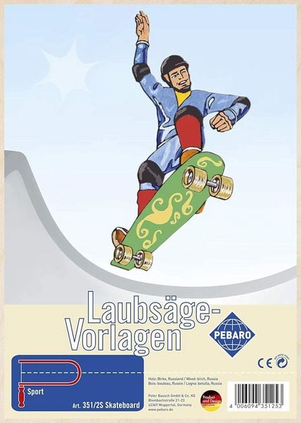 Produktbild: PEBARO 351/2S - Laubs&auml;gevorlage Skateboard, 1 Platte, Gr&ouml;&szlig;e DIN A4