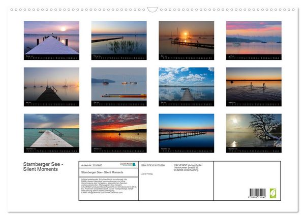 Produktbild: Starnberger See - Silent Moments (Wandkalender 2026 DIN A2 quer), CALVENDO Monatskalender