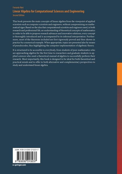Produktbild: Linear Algebra for Computational Sciences and Engineering