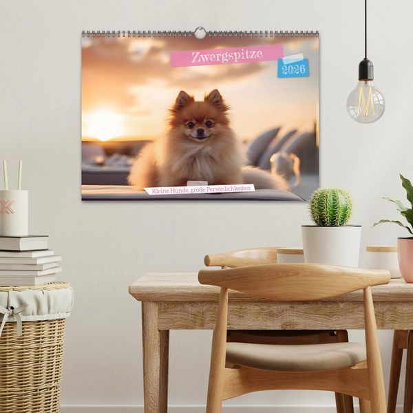 Produktbild: Zwergspitze - kleine Hunde, gro&szlig;e Pers&ouml;nlichkeiten (Wandkalender 2026 DIN A3 quer), CALVENDO Monatskalender