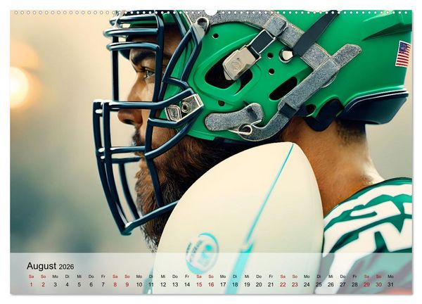 Produktbild: American Football - im Team zum Sieg (Wandkalender 2026 DIN A2 quer), CALVENDO Monatskalender