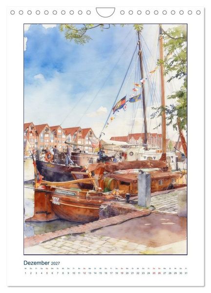 Produktbild: Hafen und Altstadt - Leer in Ostfriesland (Wandkalender 2027 DIN A4 hoch), CALVENDO Monatskalender