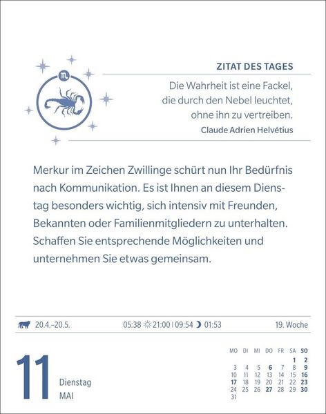 Produktbild: Skorpion Sternzeichenkalender 2027 - Tagesabrei&szlig;kalender - Ihr Horoskop f&uuml;r jeden Tag