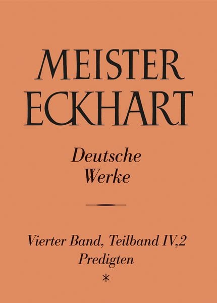 Produktbild: Meister Eckhart. Deutsche Werke Band 4,2: Predigten