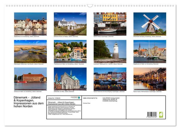 Produktbild: D&auml;nemark - J&uuml;tland & Kopenhagen, Impressionen aus dem hohen Norden (Wandkalender 2026 DIN A2 quer), CALVENDO Monatskalender