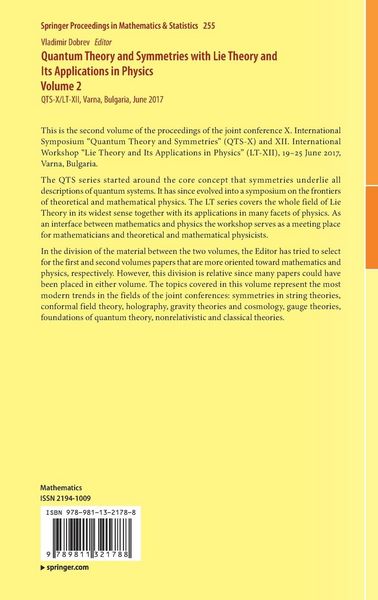 Produktbild: Quantum Theory and Symmetries with Lie Theory and Its Applications in Physics Volume 2